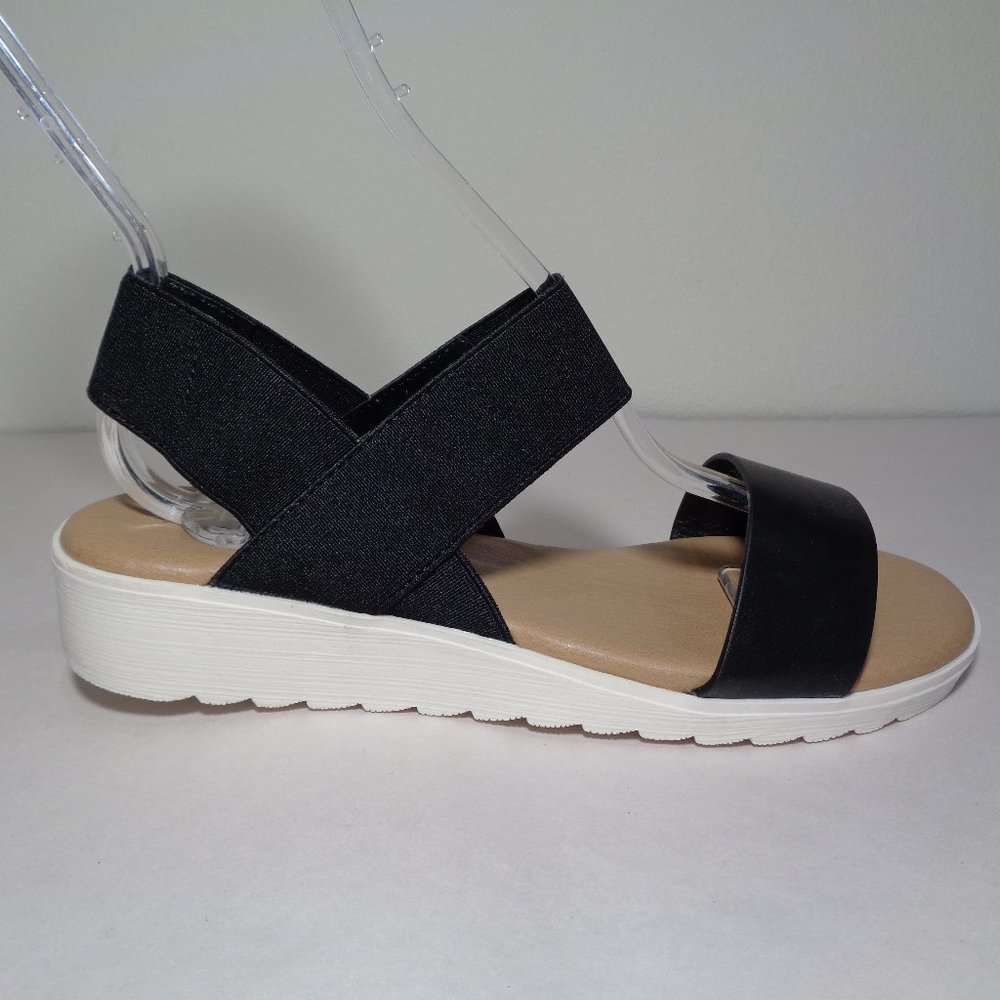 Kensie Size 9 M EVERLEE Black New Wedge Sandals - Picture 2 of 13